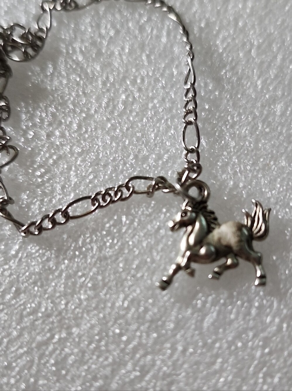 Hand Crafted Silver Tone Horse Charm Bracelet / Anklet